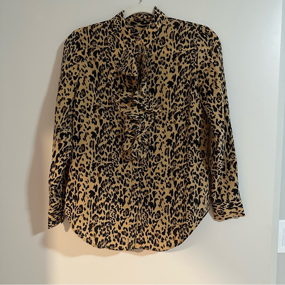 J.Crew 100% Silk Leopard Blouse